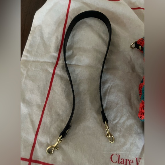 Clare V Red Green Checker Summer Simple Tote Bag Shoulder Strap Like New - Picture 11 of 16